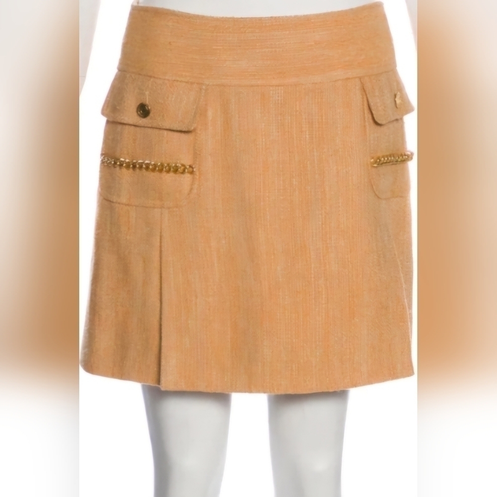 NWT Dolce & Gabbana Orange Chain Trim Mini Skirt IT 42 US 6